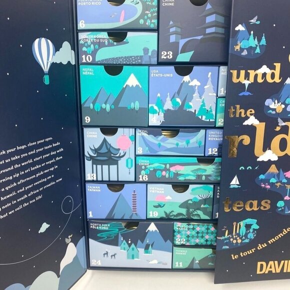 EMPTY David's Tea 24 Trips Advent Calendar Drawer Tins Preowned - Picture 2 of 10